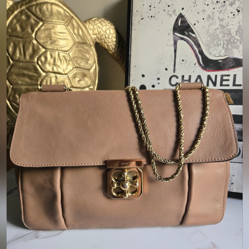 Chloe Elsie Leather Large 2-Way Shoulder Bag GUC
